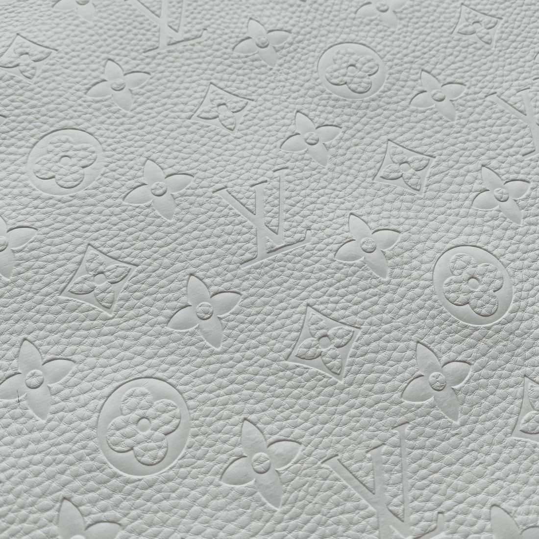 Best Quality White Embossed LV Leather Fabric for Bag Shoes Custom by Yard