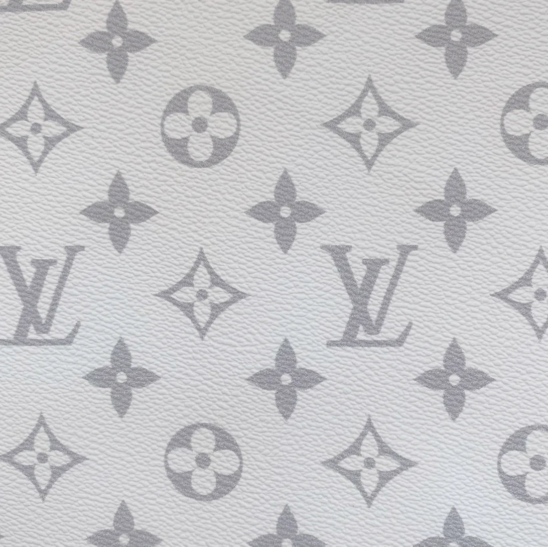 White Grey LV Leather Fabric for Shoes Custom