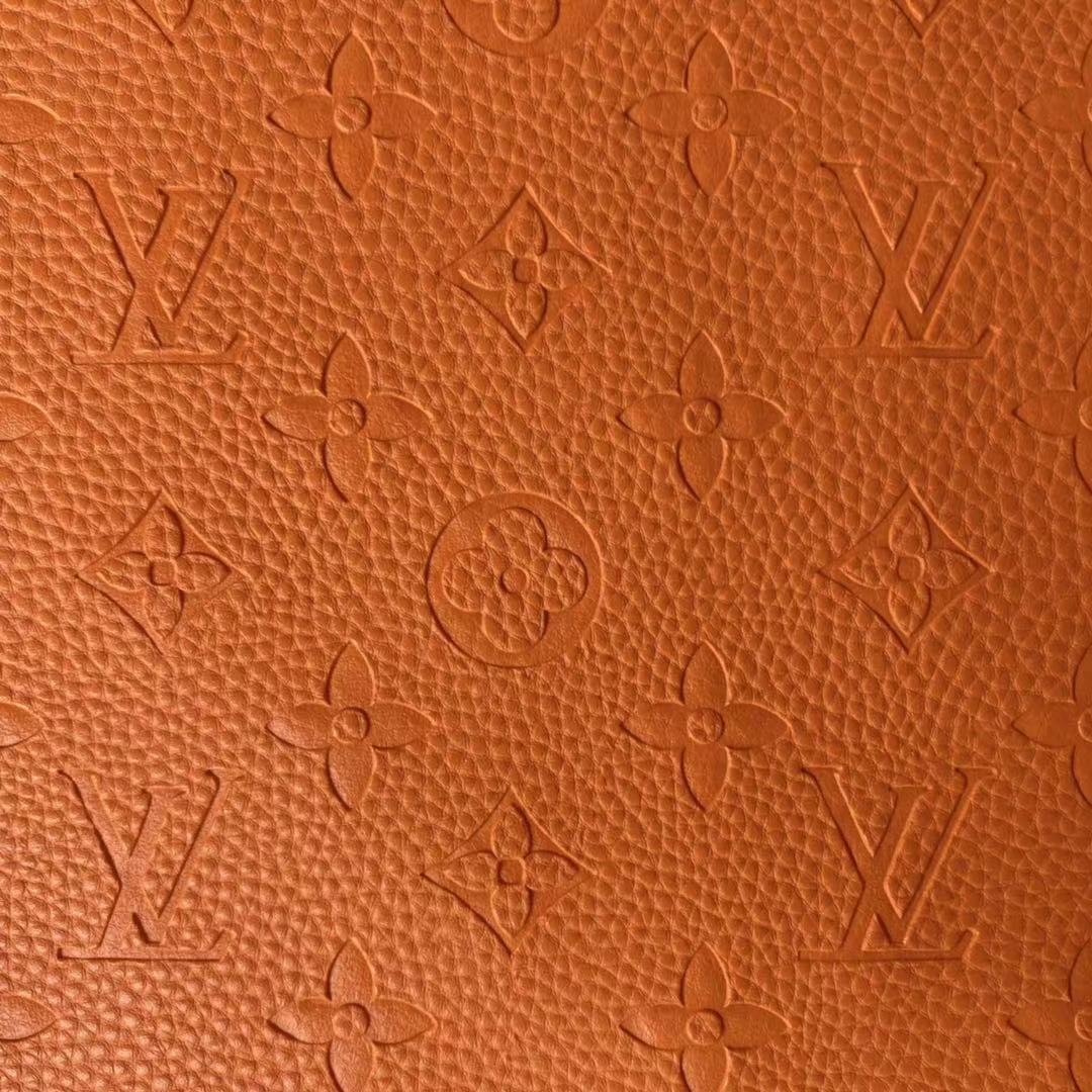 Beautiful Orange Embossed LV for Custom Shoes And Bags